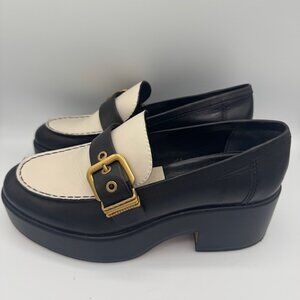 Dolce Vita Women's Yonder Platform Loafer Black and White Size 7